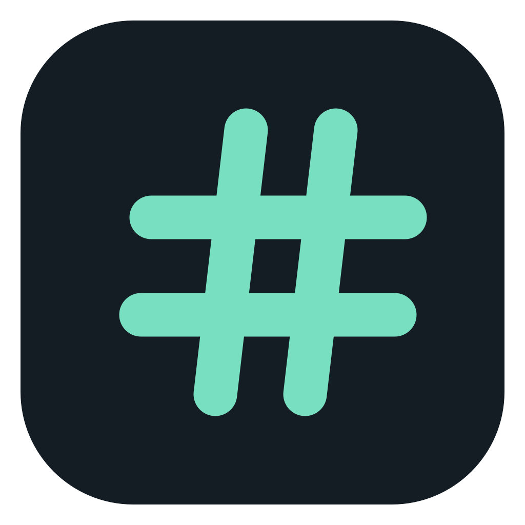 Channels: a mint channel mark on a dark rounded square